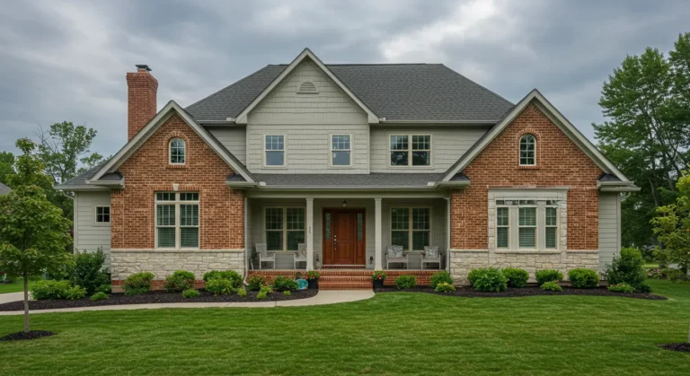 what color siding goes with red brick